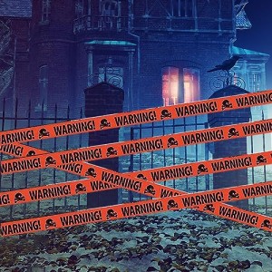 PIBIMoicy Halloween Decorations Caution Tape Party Beware and Attention Favor Supply Outdoor Decoration (6M)