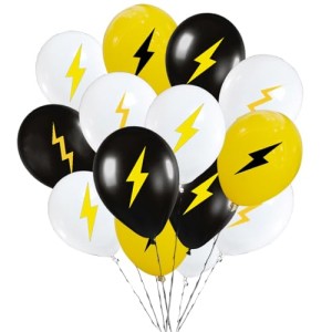 PIBIMoicy 50 Pieces Lightning bolt Balloons - for Flash Weather Birthday Gender reveal Baby shower Party Favors Supplies Decorations Balloon