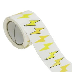 PIBIMoicy 500 Pcs Lightning Bolt Roll Stickers,Flash Weather Birthday Party Favors Supplies Decorations Goodie Bag Stuffers Prize Labels