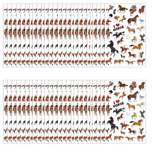 PIBIMoicy 670+ Pcs Horse Paper Stickers,Derby Day Horse Race Party Favors Supplies Horse Lovers Decorations Goodie Bag Stuffers Prize Labels(24 Sheets)