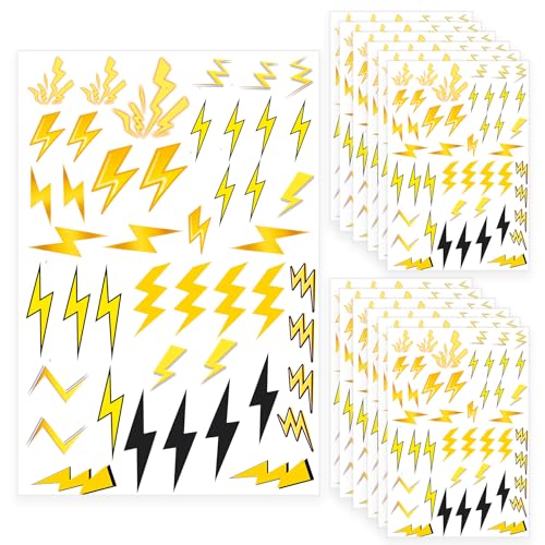 PIBIMoicy 1080 Pcs Lightning Bolt Stickers,Flash Weather Birthday Party Favors Supplies Decorations Goodie Bag Stuffers Prize Labels