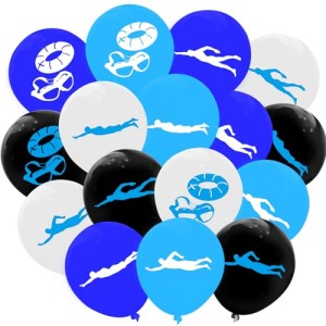 PIBIMoicy 64PCS Swimming Balloons Party Decorations -Swimming Themed Party Supplies Swimming Action Sport Birthday Baby Shower Party Favors