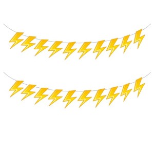 PIBIMoicy Lightning bolt Party Banner Decorations,for Flash Weather Birthday Gender reveal Baby shower Party Favors Supplies Favors