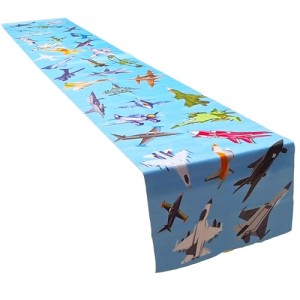 PIBIMoicy Fighter Table Runner, for Military Airplane Aircraft Fighter Jet Plane Party Favors Supplies Decorations Table Cover